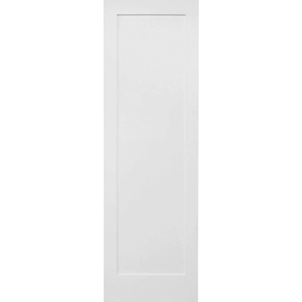 28 in x 80 in White Shaker 1-Panel Solid Core Primed MDF Interior Door Slab
